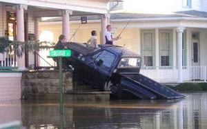 truck in flood